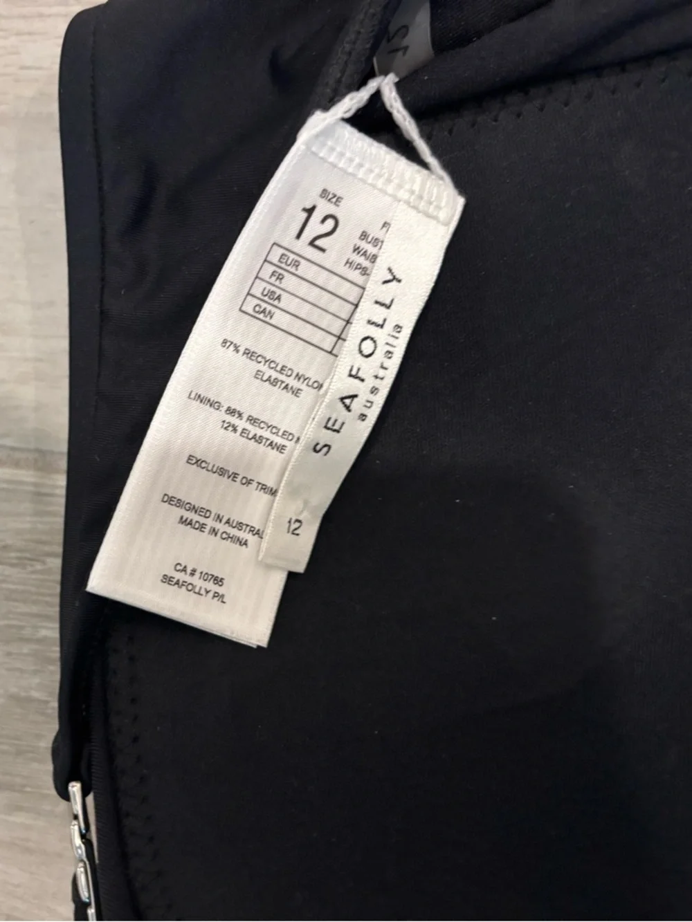 Seafolly Strapless Black Bandeau Bikini Top size 8 - Picture 7 of 12
